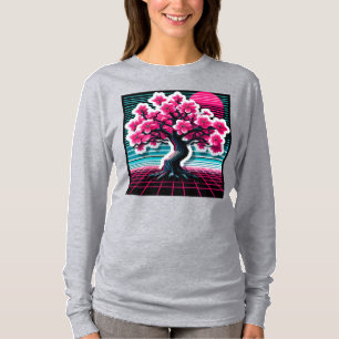 T-shirt Synthwave de l'arbre de fleurs de cerisier 803