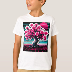 T-shirt Synthwave de l'arbre de fleurs de cerisier 803