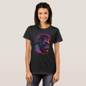 T-shirt Synthwave Glitch Art Gorilla (Devant entier)