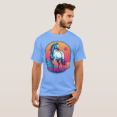 T-shirt Synthwave Horse fille (Devant entier)