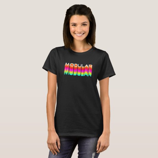 T-shirt Synthwave modulaire 80s rétro analogique Synthwave (Devant entier)