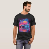 T-shirt Synthwave Neon Car Graphic Tee (Devant entier)