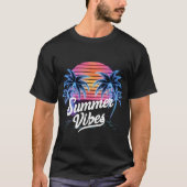 T-shirt Synthwave - Neon Palm Tree (Devant)