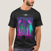 T-shirt Synthwave Neon Robotic Graphic (Devant)