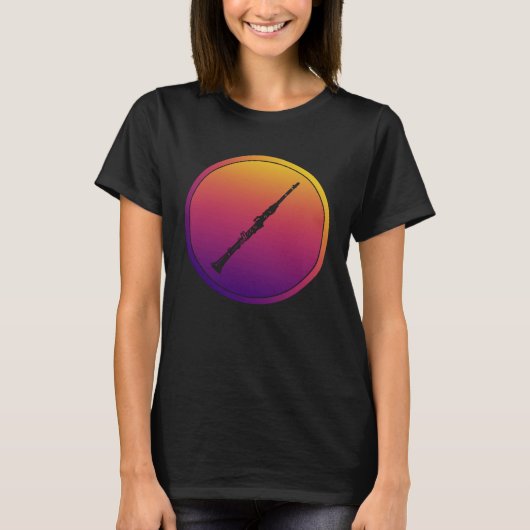 T-shirt Synthwave Orchestra Instrument Rétrowave Clarinet (Devant)