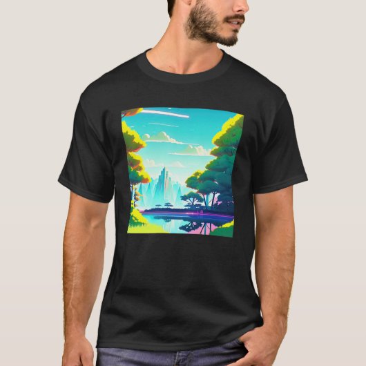 T-shirt Synthwave outrun retrowave futuresynth science-fic (Devant)
