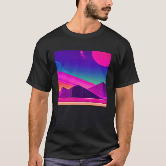 T-shirt Synthwave outrun retrowave futuresynth science-fic (Devant)