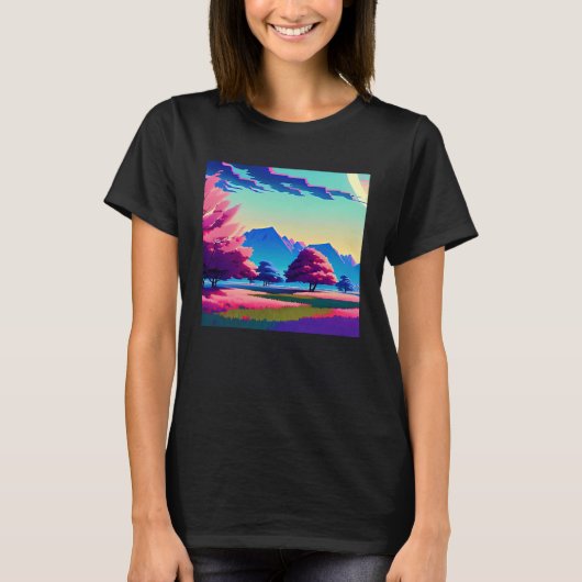 T-shirt Synthwave outrun retrowave futuresynth science-fic (Devant)