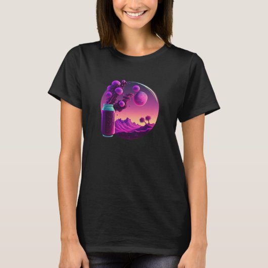T-shirt Synthwave Soda de raisin 80s Rétrowave (Devant)