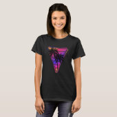 T-shirt Synthwave Vaporwave Triangle Palm Trees Gradient u (Devant entier)