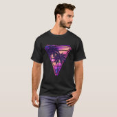T-shirt Synthwave Vaporwave Triangle Palmiers Gradient (Devant entier)