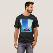 T-shirt Synthwave voiture outrun rétrowave futuresynth sci (Devant entier)