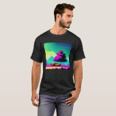 T-shirt Synthwave voiture outrun rétrowave futuresynth sci (Devant entier)
