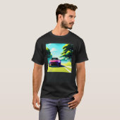 T-shirt Synthwave voiture outrun rétrowave futuresynth sci (Devant entier)