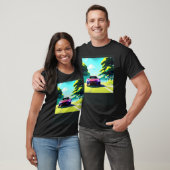 T-shirt Synthwave voiture outrun rétrowave futuresynth sci (Unisexe)