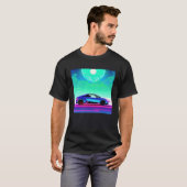 T-shirt Synthwave voiture outrun rétrowave futuresynth sci (Devant entier)