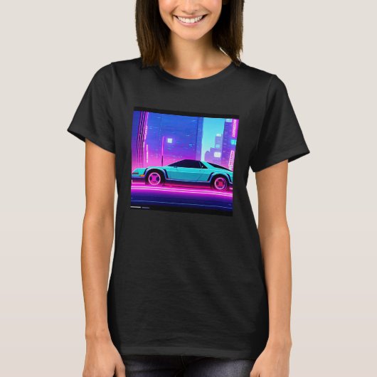 T-shirt Synthwave voiture outrun rétrowave futuresynth sci (Devant)