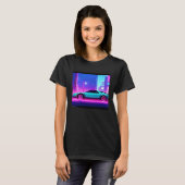 T-shirt Synthwave voiture outrun rétrowave futuresynth sci (Devant entier)