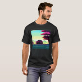 T-shirt Synthwave voiture outrun rétrowave futuresynth sci (Devant entier)