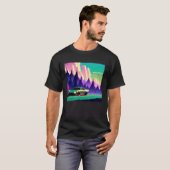 T-shirt Synthwave voiture outrun rétrowave futuresynth sci (Devant entier)