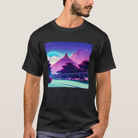 T-shirt Synthwave voiture outrun rétrowave futuresynth sci (Devant)