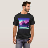 T-shirt Synthwave voiture outrun rétrowave futuresynth sci (Devant entier)