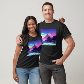 T-shirt Synthwave voiture outrun rétrowave futuresynth sci (Unisexe)