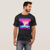 T-shirt Synthwave voiture outrun rétrowave futuresynth sci (Devant entier)