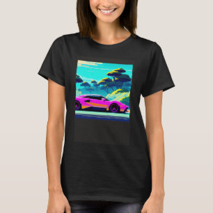 T-shirt Synthwave voiture outrun rétrowave futuresynth sci