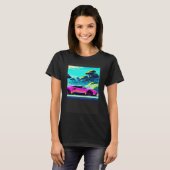 T-shirt Synthwave voiture outrun rétrowave futuresynth sci (Devant entier)