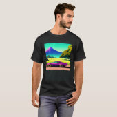 T-shirt Synthwave voiture outrun rétrowave futuresynth sci (Devant entier)