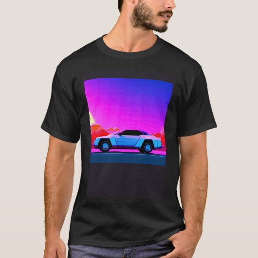 T-shirt Synthwave voiture outrun rétrowave futuresynth sci (Devant)