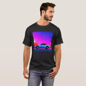 T-shirt Synthwave voiture outrun rétrowave futuresynth sci (Devant entier)