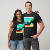 T-shirt Synthwave voiture outrun rétrowave futuresynth sci (Unisexe)