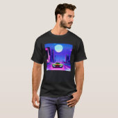 T-shirt Synthwave voiture outrun rétrowave futuresynth sci (Devant entier)