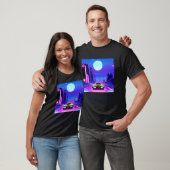 T-shirt Synthwave voiture outrun rétrowave futuresynth sci (Unisexe)
