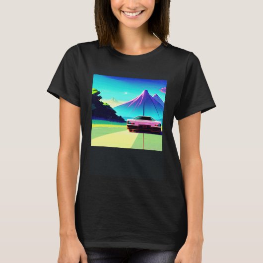 T-shirt Synthwave voiture outrun rétrowave futuresynth sci (Devant)