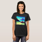 T-shirt Synthwave voiture outrun rétrowave futuresynth sci (Devant entier)