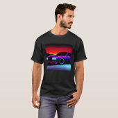 T-shirt Synthwave voiture outrun rétrowave futuresynth sci (Devant entier)