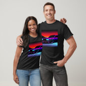 T-shirt Synthwave voiture outrun rétrowave futuresynth sci (Unisexe)