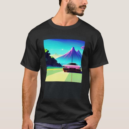T-shirt Synthwave voiture outrun rétrowave futuresynth sci (Devant)