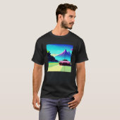 T-shirt Synthwave voiture outrun rétrowave futuresynth sci (Devant entier)