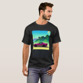 T-shirt Synthwave voiture outrun rétrowave futuresynth sci (Devant entier)