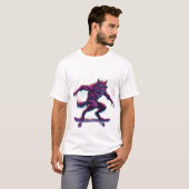 T-shirt Synthwave Werewolf Skateboarder (Devant entier)