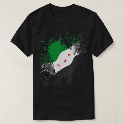 T-shirt Syrie Révolution Vert Drapeau Syrien Libre Syrie (Design devant)