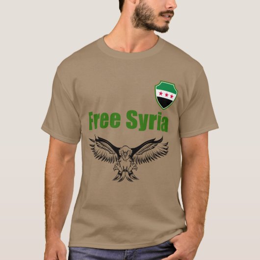 T-shirt Syrie, Syrie, Drapeau syrien libre. (Devant)