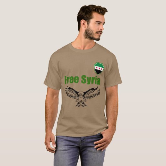 T-shirt Syrie, Syrie, Drapeau syrien libre. (Devant entier)