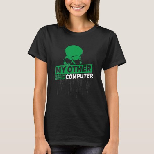 T-shirt Sysadmin Hacker Nerd It White Head Mon autre Compo (Devant)