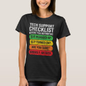 T-shirt Sysadmin Tech Support Checklist Programmer Geek De (Devant)