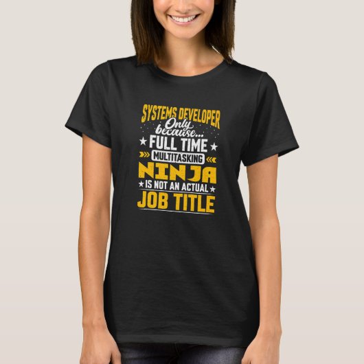 T-shirt System Developer Job Title Software Developer Pr (Devant)